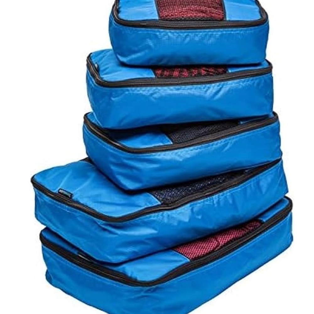 TravelWise Luggage Packing Organization Cubes 5 Pack Blue